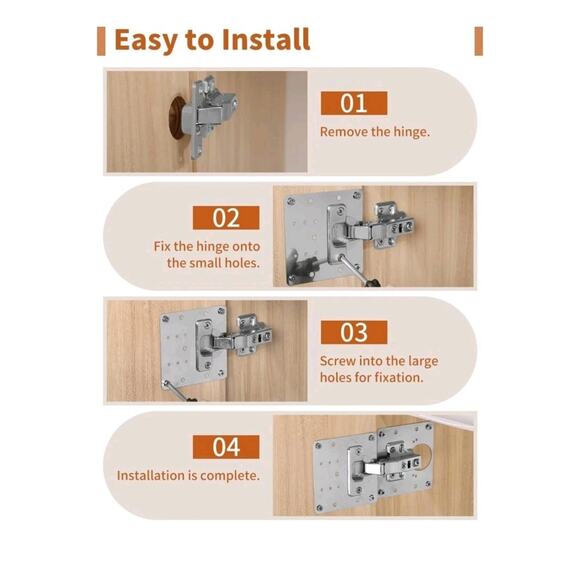 16PCS Upgraded Cabinet Hinge Repair Plate Kit: FOGZUVR Durable Door Hinge... - Picture 4 of 7